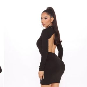 cute backless black dress